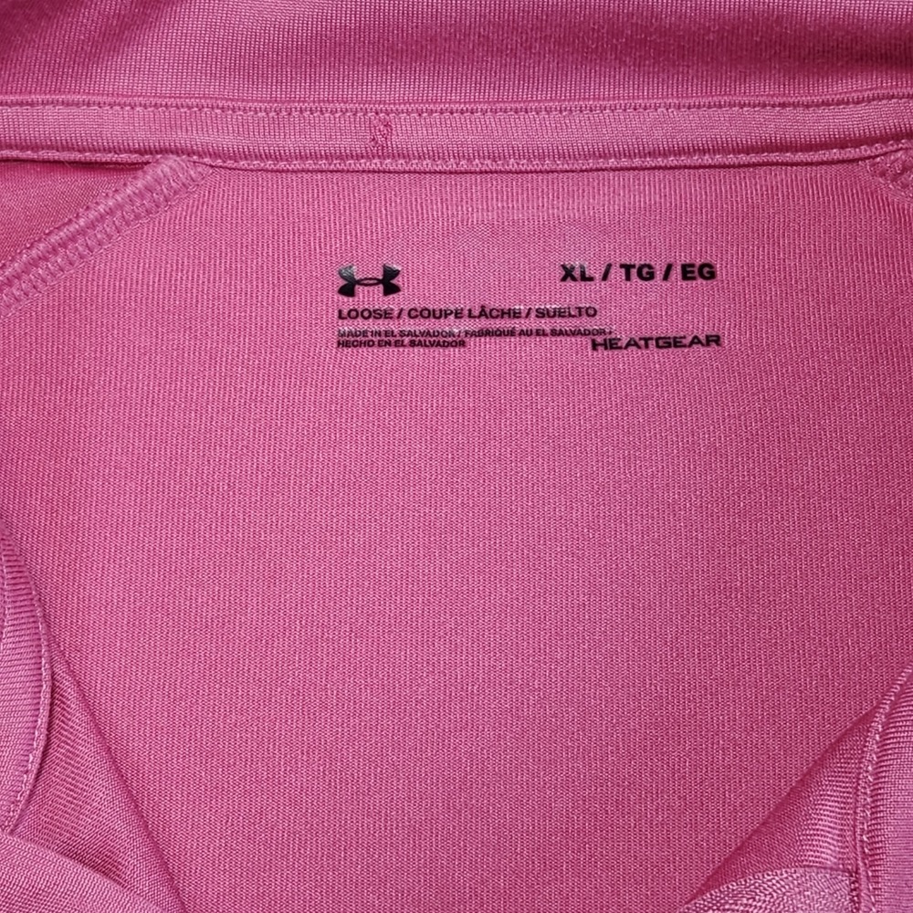 UNDER ARMOUR Performance Quarter Zip Shirt Womens XL Pink Fitted Long Sleeve - Picture 4 of 7